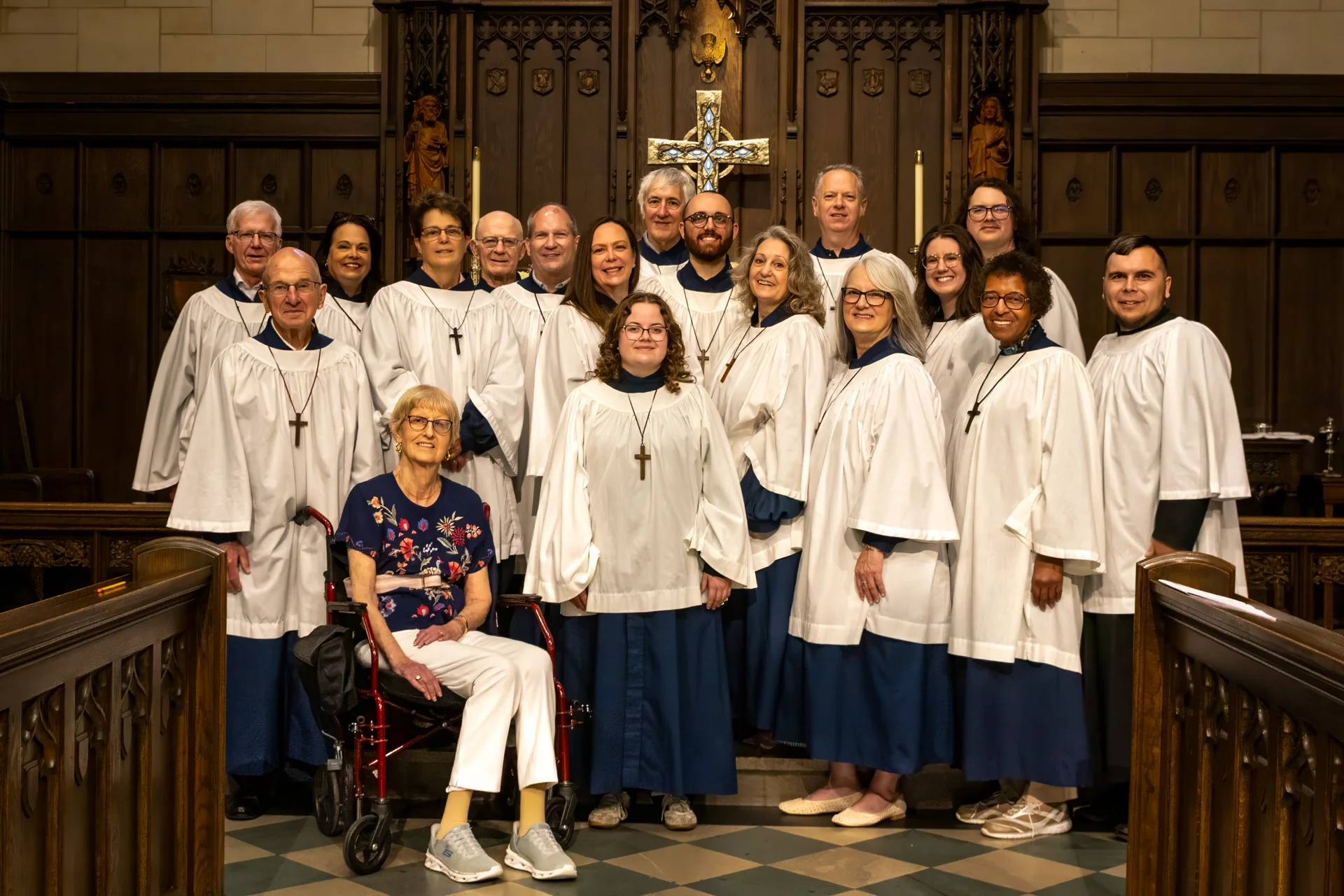 The St. James vocal choir gathered in the church, 2026